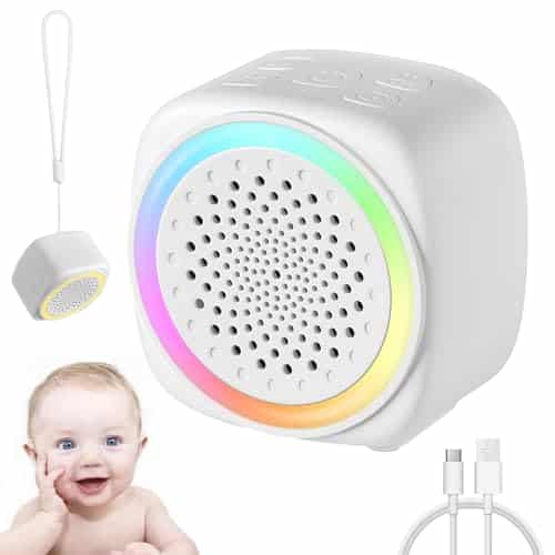 Machine à bruit blanc pour bébé et adulte - Machine à bruit blanche avec 16 sons naturels, Veilleuse Bruit Blanc avec USB-C Rechargeable Sonothérapie Aide au Sommeil Bebe, Cadeau Bebe