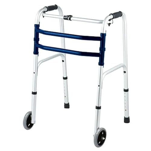 PLUS SANTÉ – Cadre de marche avec roues MARCHEO | aluminium léger, hauteur réglable 77,9 cm, pliage en un clic, idéal mobilité & rééducation, soutien sécurisé | 54×49×77 cm | charge 120 kg