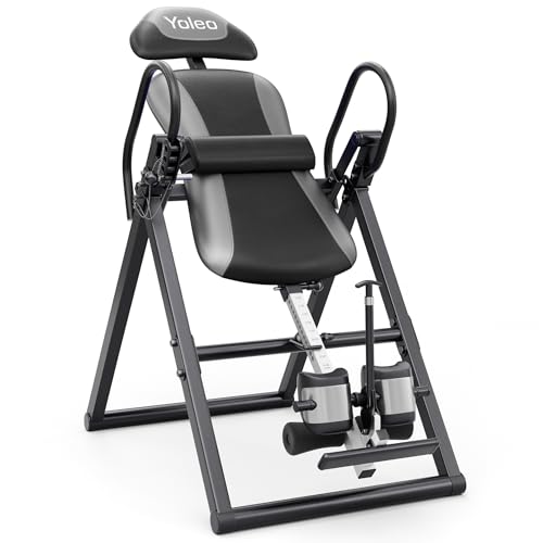 Dripex Table d'inversion Pliable réglable entraîneur de gravité Banc d'inversion Équipement pour de Gym à Domicile Entraînement Poids de l'utilisateur jusqu'à 136 kg (Noir)