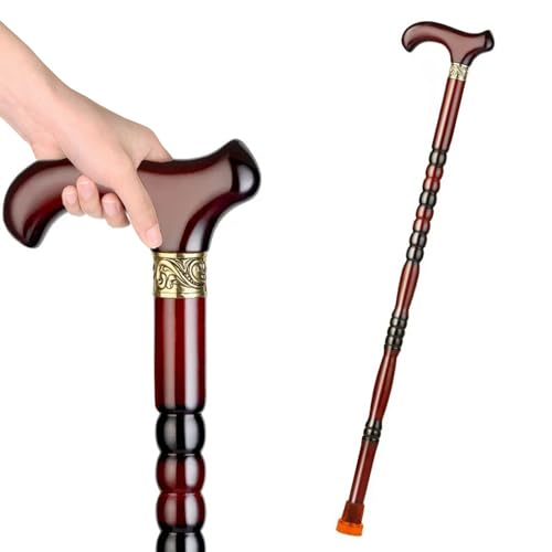 SKINCATE Canne de marche en bois 80 cm, 85 cm, 90 cm, 95 cm, monobloc, bâtons de randonnée, canne de marche en bois pour personnes âgées, hommes et femmes, canne ergonomique (couleur : A, taille : 80