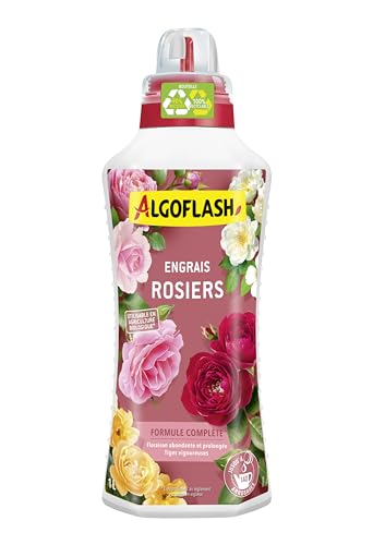 Algoflash Engrais Liquide Rosiers, Utilisable en Agriculture Biologique - 1 L, Marron