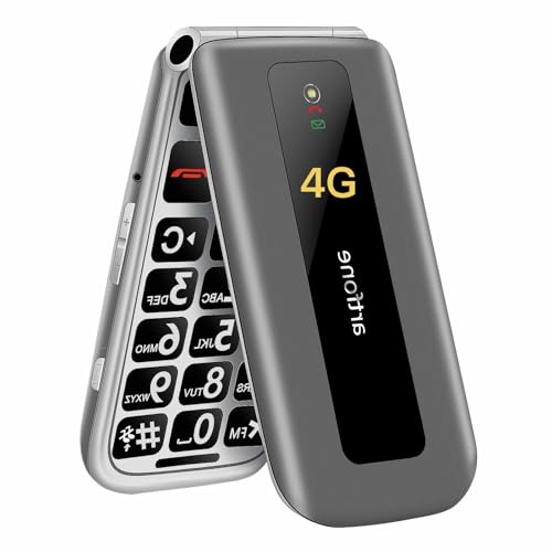 artfone F30 Gris argenté - 4G Telephone Portable Senior Débloqué丨Téléphone Portable à Clapet avec Grandes Touches丨Bouton SOS丨écran de 2.4" 丨Station de Charge丨Fonction de Rappel de l'heure丨Radio FM