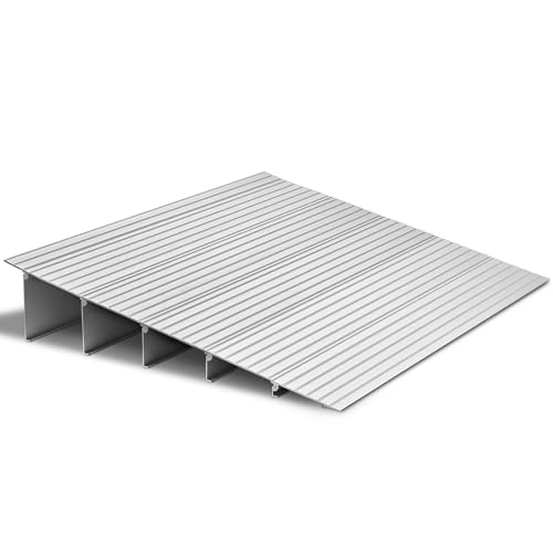 VEVOR Rampe de Seuil de Porte pour Fauteuil Roulant, Hauteur Max 138 mm, Charge Max 363 kg, Rampe en Alliage Aluminium pour Fauteuils Roulants, Scooters, Fauteuils Électriques, Déambulateurs, Vélos