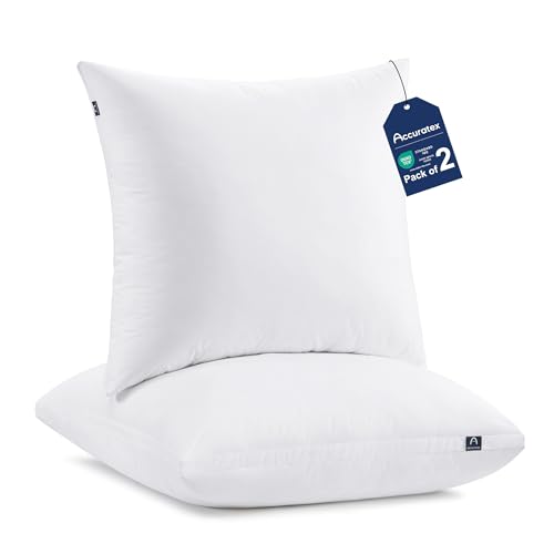 ACCURATEX Lot de 2 Oreillers Hybrides en Mousse à Mémoire de Forme 60 x 60 cm avec Housse en Coton Amovible et Rembourrage en Microfibre (Réglable en Hauteur), Coussin de Nuque Ergonomique pour Dormir