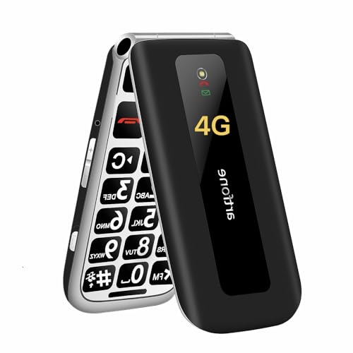 artfone F30 Noir - 4G Telephone Portable Senior Débloqué丨Téléphone Portable à Clapet avec Grandes Touches丨Bouton SOS丨écran de 2.4" 丨Station de Charge丨Fonction de Rappel de l'heure丨Radio FM