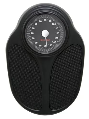 TERRAILLON - TPRO PLUS, Pèse personne Mécanique, Balance Semi-Professionnel, Revêtement Anti-Dérapant, Grand Cadran, Capacité 160kg max, Noir