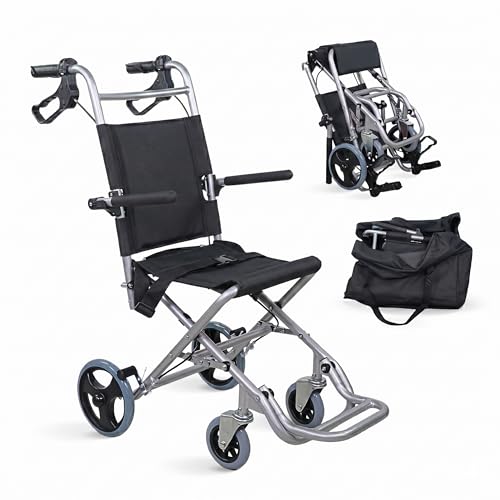 Mobiclinic, Fauteuil roulant de transit, Neptuno, Aluminium, Pliant, Frein sur poignées, Marque espagnole, Repose-pieds pliants, Accoudoirs, Léger, Ceinture sécurité, Ergonomie